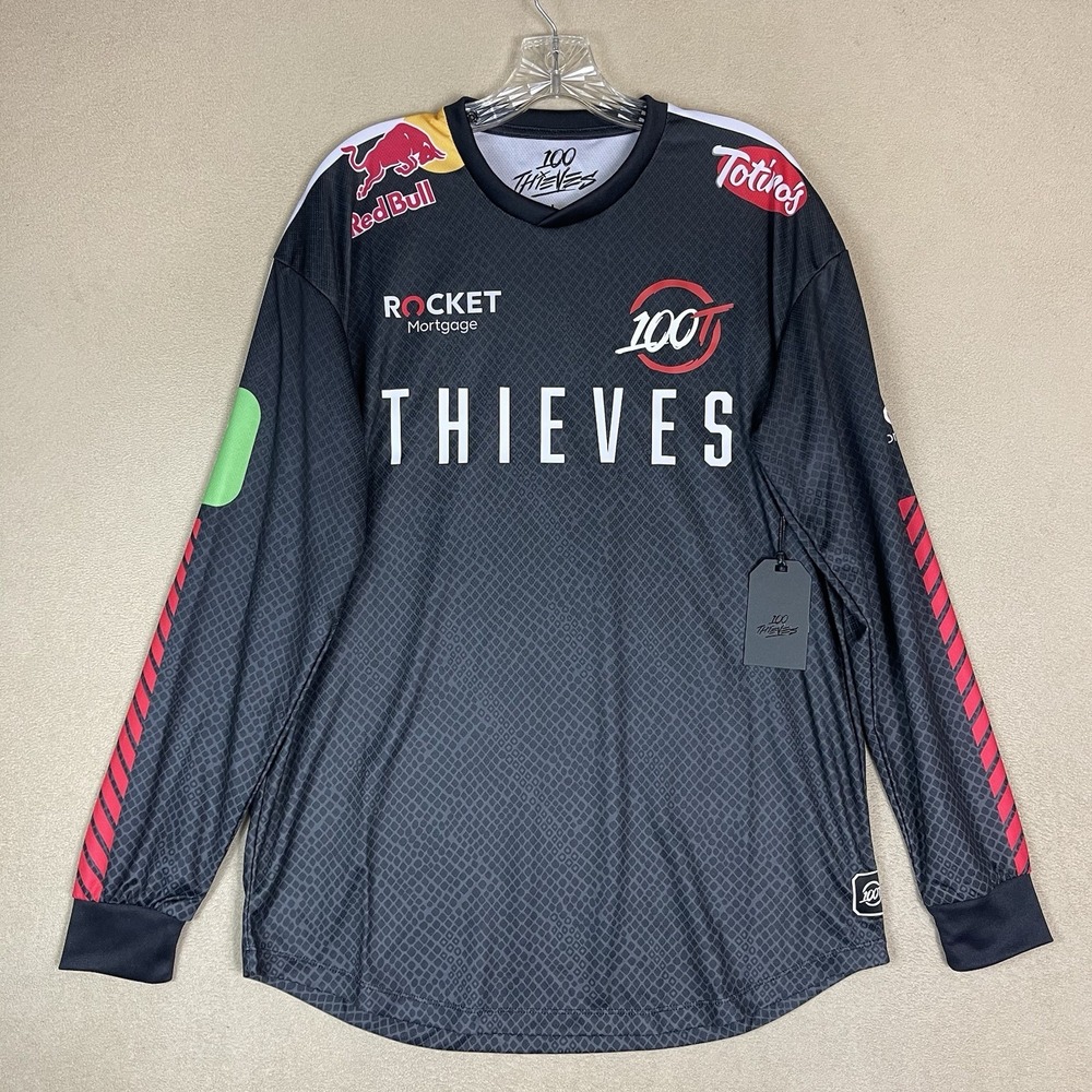 100 Thieves Jersey Mens L Black 2019 Championship Gaming Limited Edition NWT